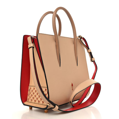 Christian Louboutin Calfskin Patent Studded Small Paloma Naturel Rose Gold 3 of 12