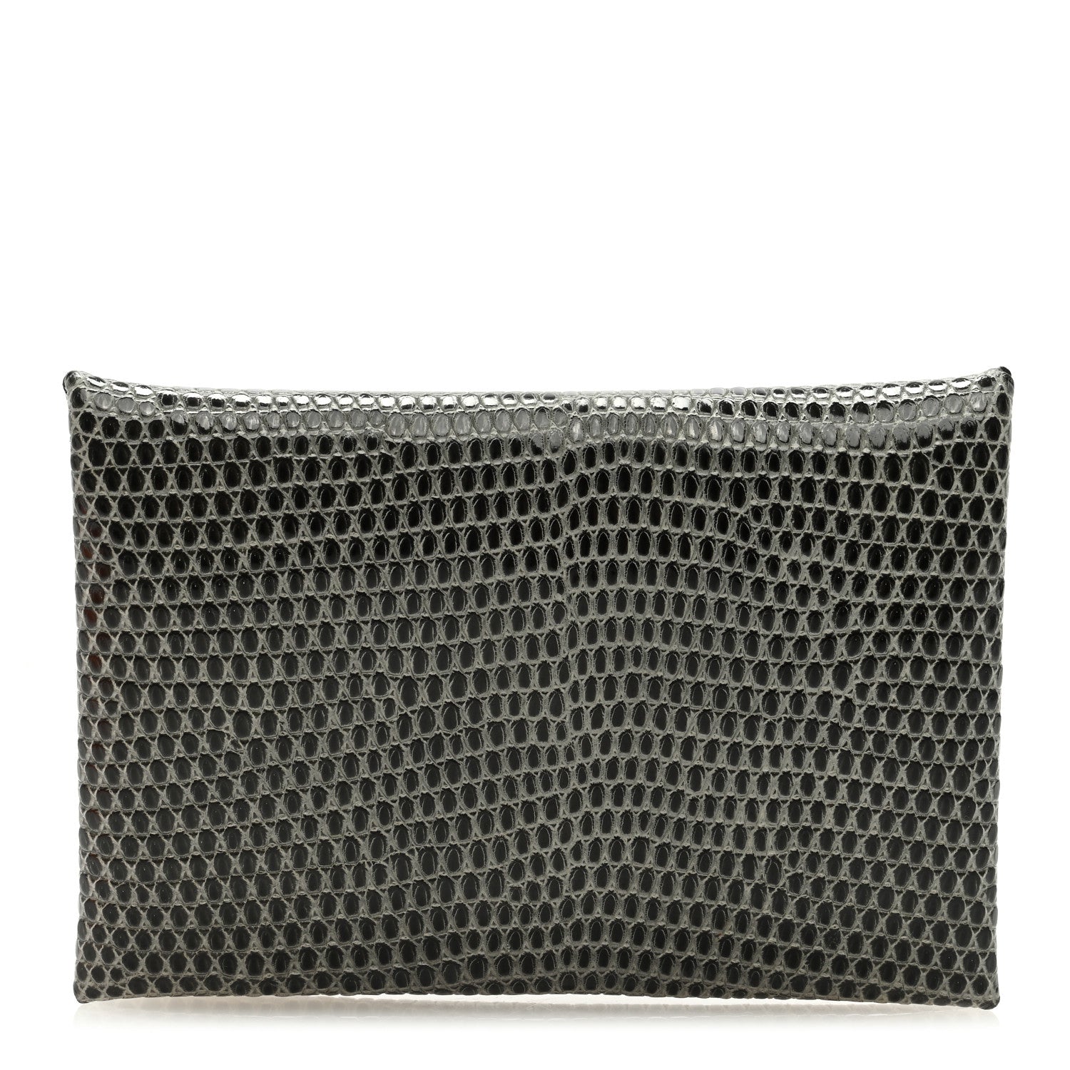 Hermes Lizard Calvi Card Case Gris Fonce 1 of 6