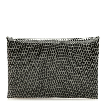 Hermes Lizard Calvi Card Case Gris Fonce 1 of 6