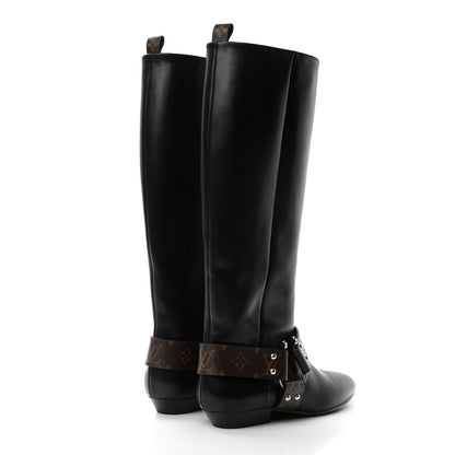 Louis Vuitton Calfskin Monogram Rhapsody High Boots 40 Black 4 of 8