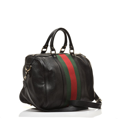 Gucci Calfskin Vintage Web Medium Boston Black 3 of 9