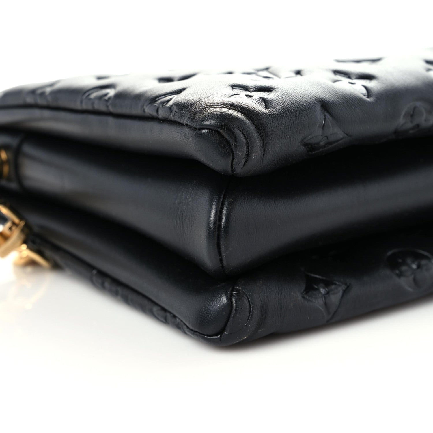 Louis Vuitton Lambskin Embossed Monogram Coussin PM Black 6 of 15