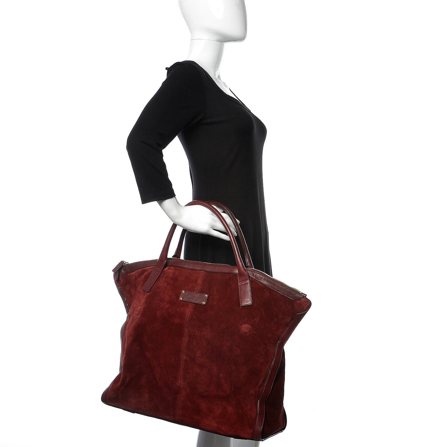 Suede Large De Manta Tote Oxblood