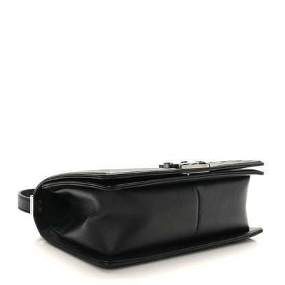 Chanel Calfskin Chevron Quilted Medium Chain Boy Flap Black 4 of 9