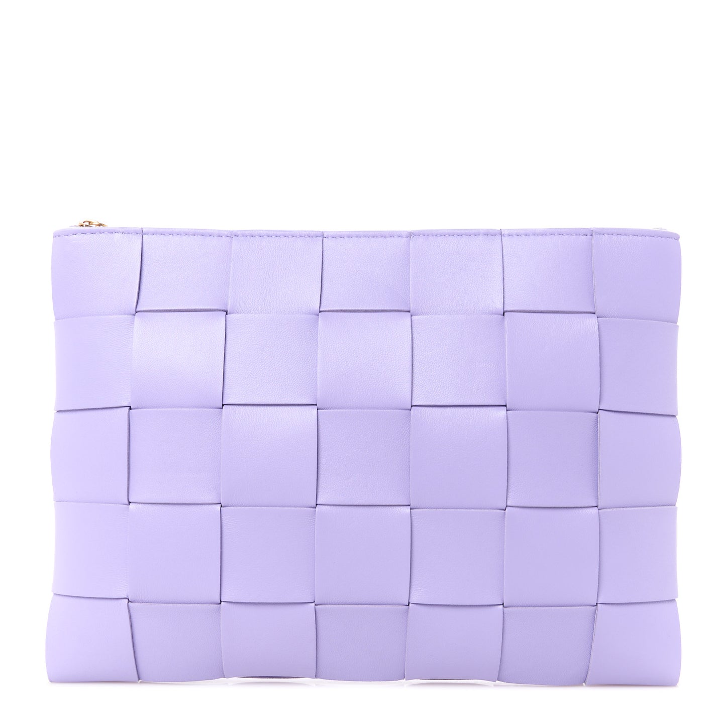 Nappa Maxi Intrecciato Small Cassette Flat Zip Pouch Wisteria