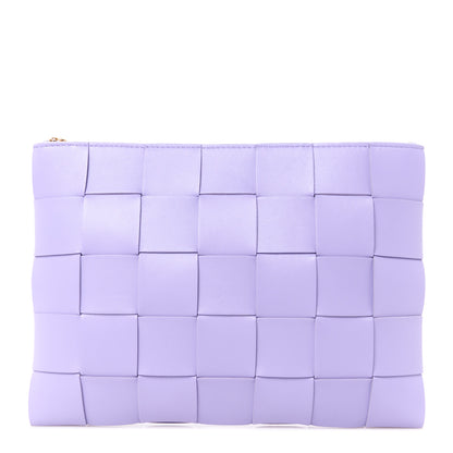 Bottega Veneta Nappa Maxi Intrecciato Small Cassette Flat Zip Pouch Wisteria 1 of 10
