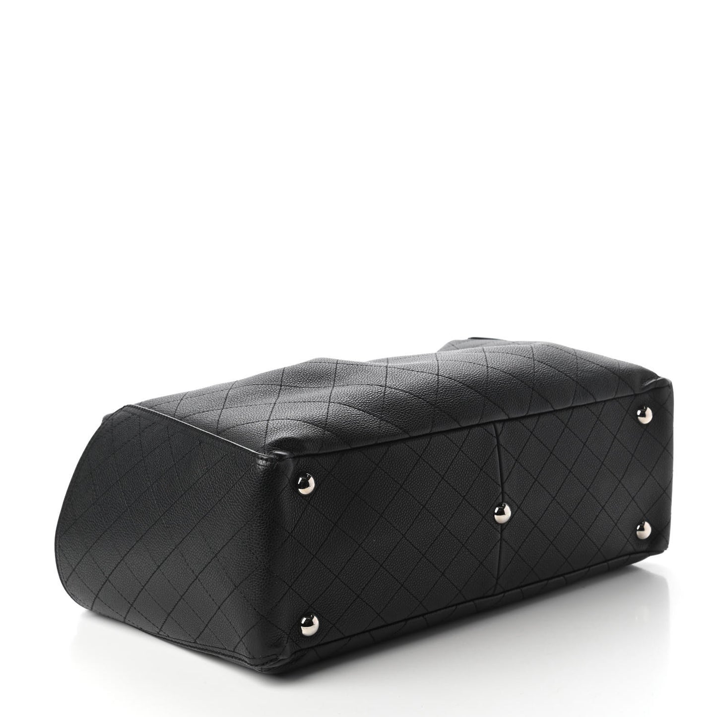 Grained Calfskin CC Pocket Tote Black