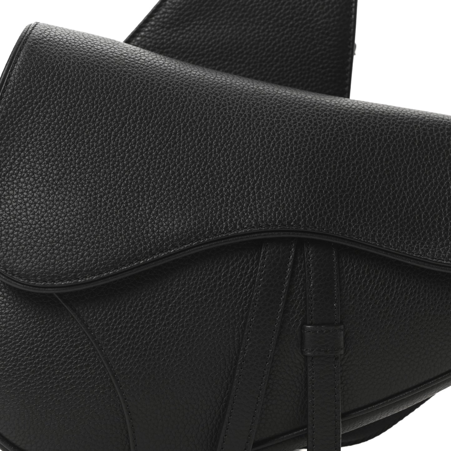 Grained Calfskin Kim Jones Saddle Bag Black