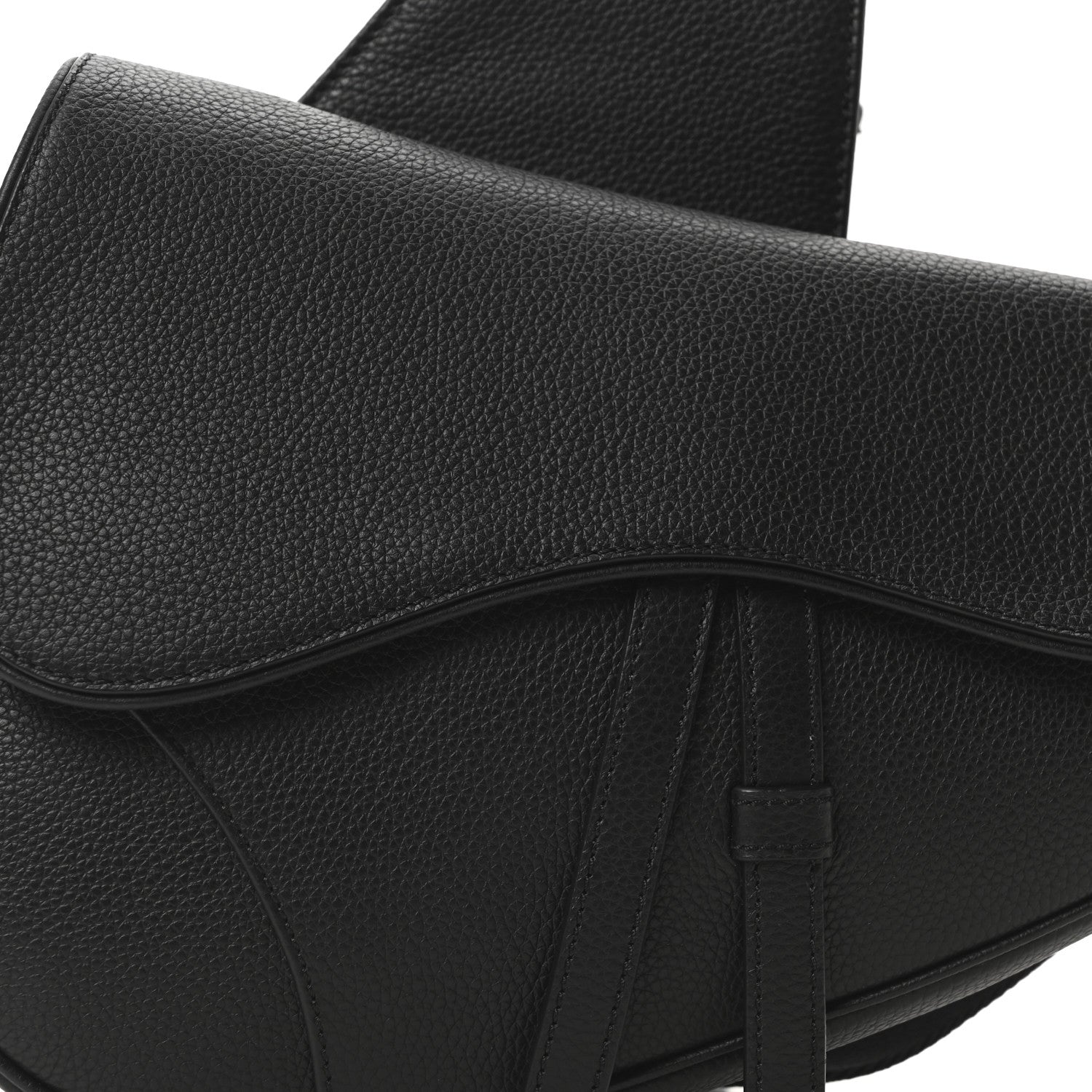 Christian Dior Grained Calfskin Kim Jones Saddle Bag Black 7 of 9