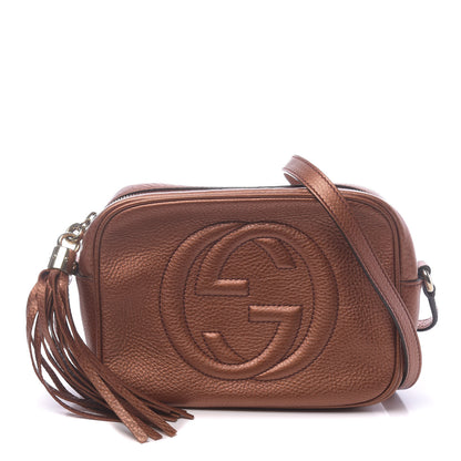 Gucci Metallic Pebbled Calfskin Small Soho Disco Bag Burnt Orange 1 of 11