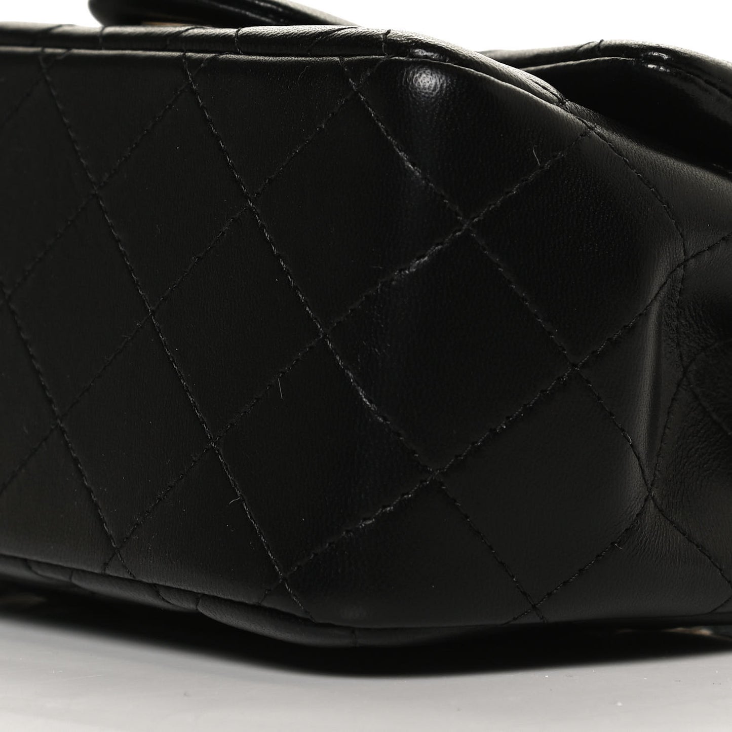 Lambskin Quilted Mini Square Flap Black