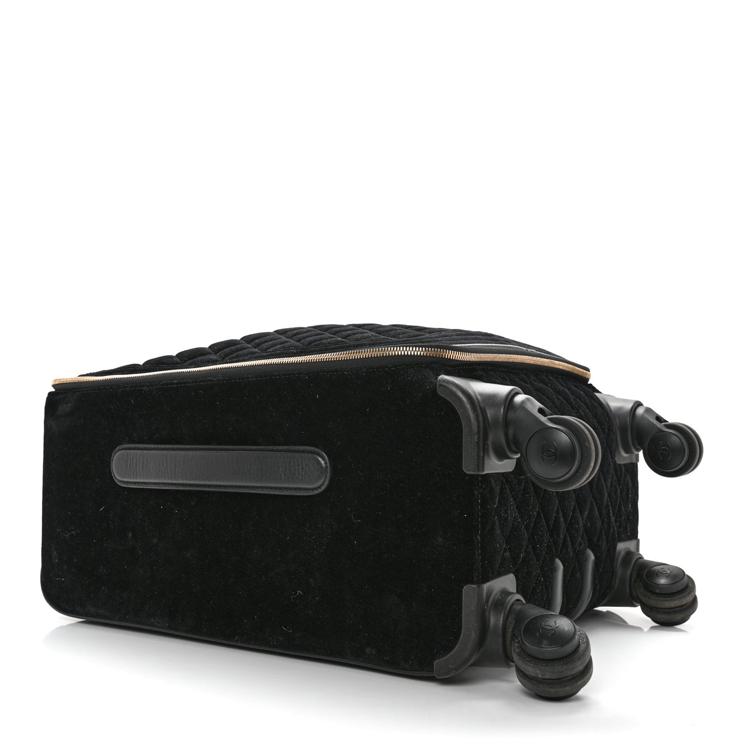 Suede Quilted Coco Case Trolley Black