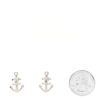 Chanel Metal Anchor CC Earrings Silver 2 of 4