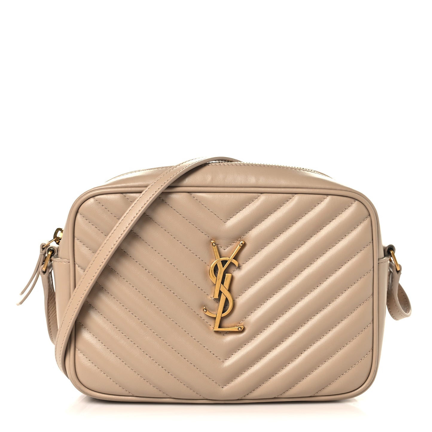 Calfskin Matelasse Monogram Lou Camera Bag Dark Beige