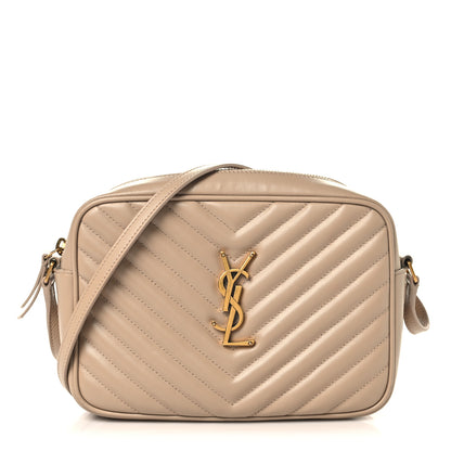 Saint Laurent Calfskin Matelasse Monogram Lou Camera Bag Dark Beige 1 of 10