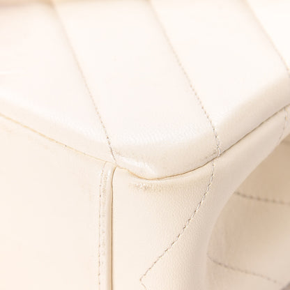 Chanel Lambskin Chevron Quilted Envelope Flap White 14 of 21