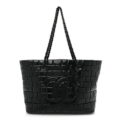 Chanel Vinyl Quilted Frozen Shopping Tote Black 1 of 14