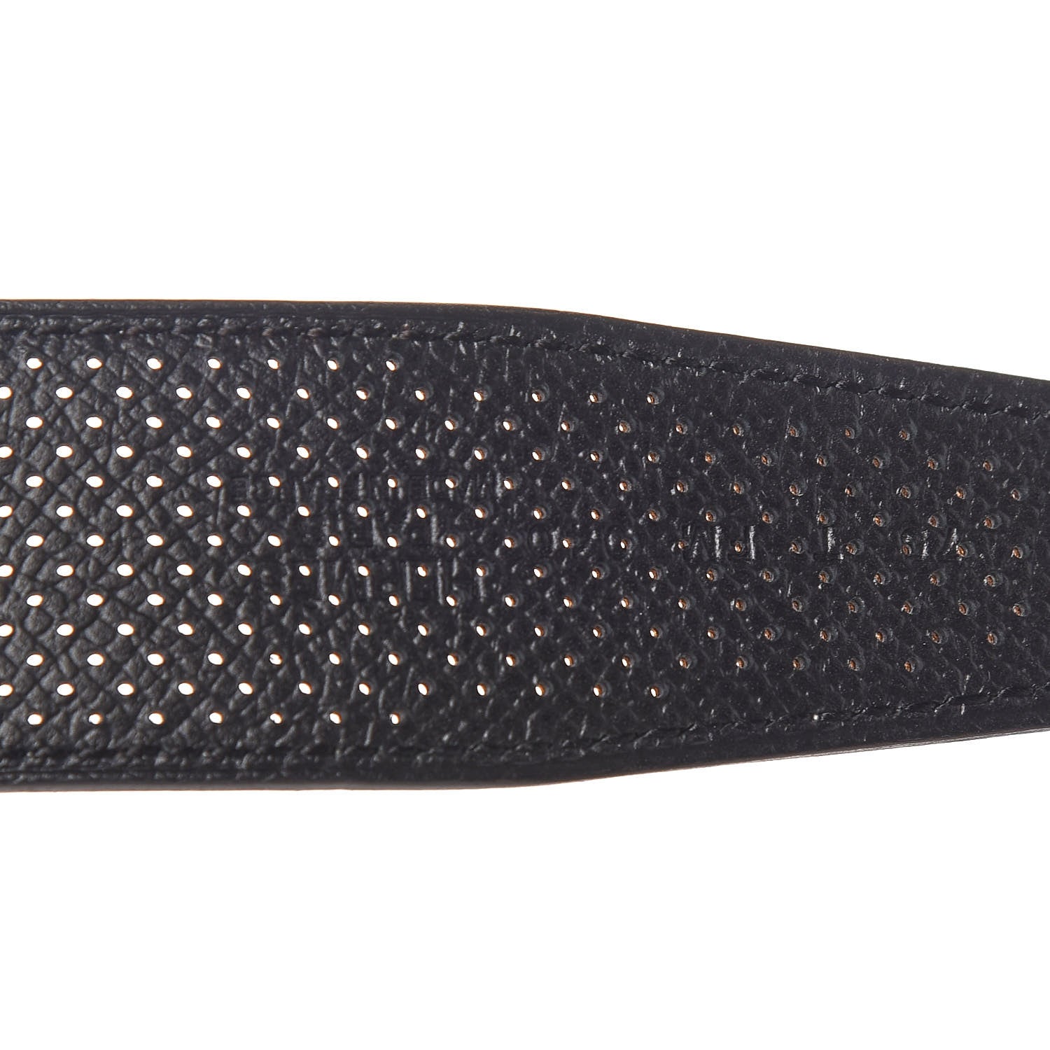 Hermes Epsom Perforated 32mm Belt Strap 75 Black Gold 3 of 6
