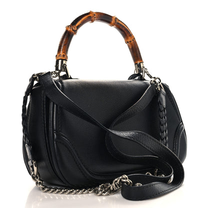 Gucci Calfskin Medium New Bamboo Top Handle Bag Black 4 of 15