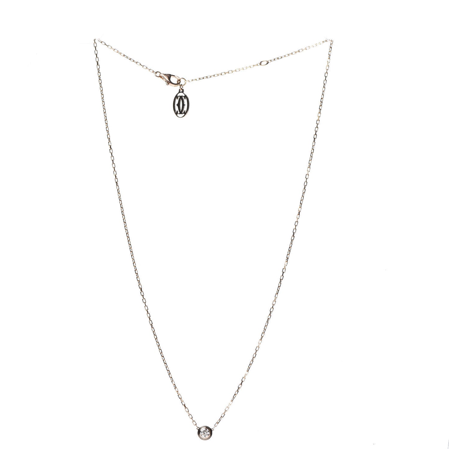 18K Pink Gold Diamond LM D'Amour Pendant Necklace