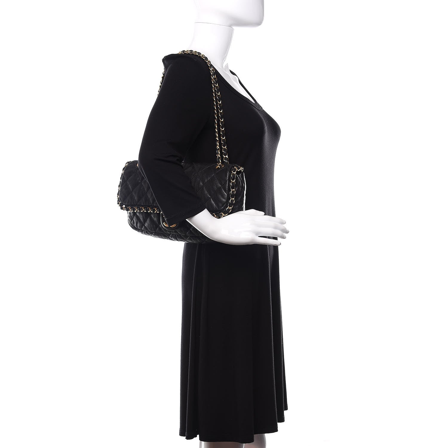 Chanel Calfskin Quilted Medium Chain Me Flap Black 3 of 11