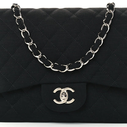 Chanel Jersey Quilted Jumbo Single Flap Black 9 of 13
