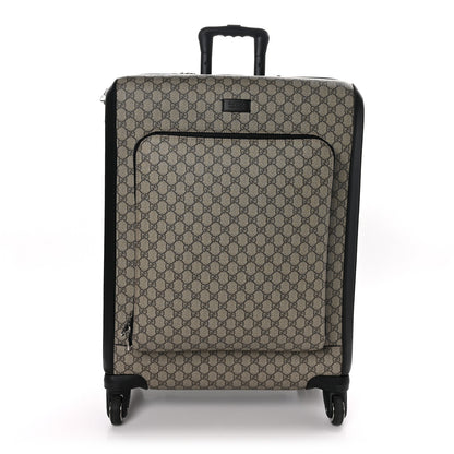 Gucci GG Supreme Monogram Four Wheel Suitcase Black 1 of 12