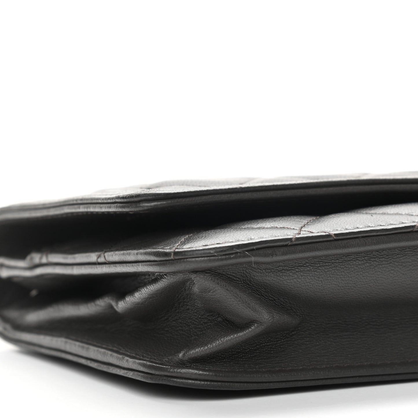 Lambskin Quilted Boy Wallet On Chain WOC Grey