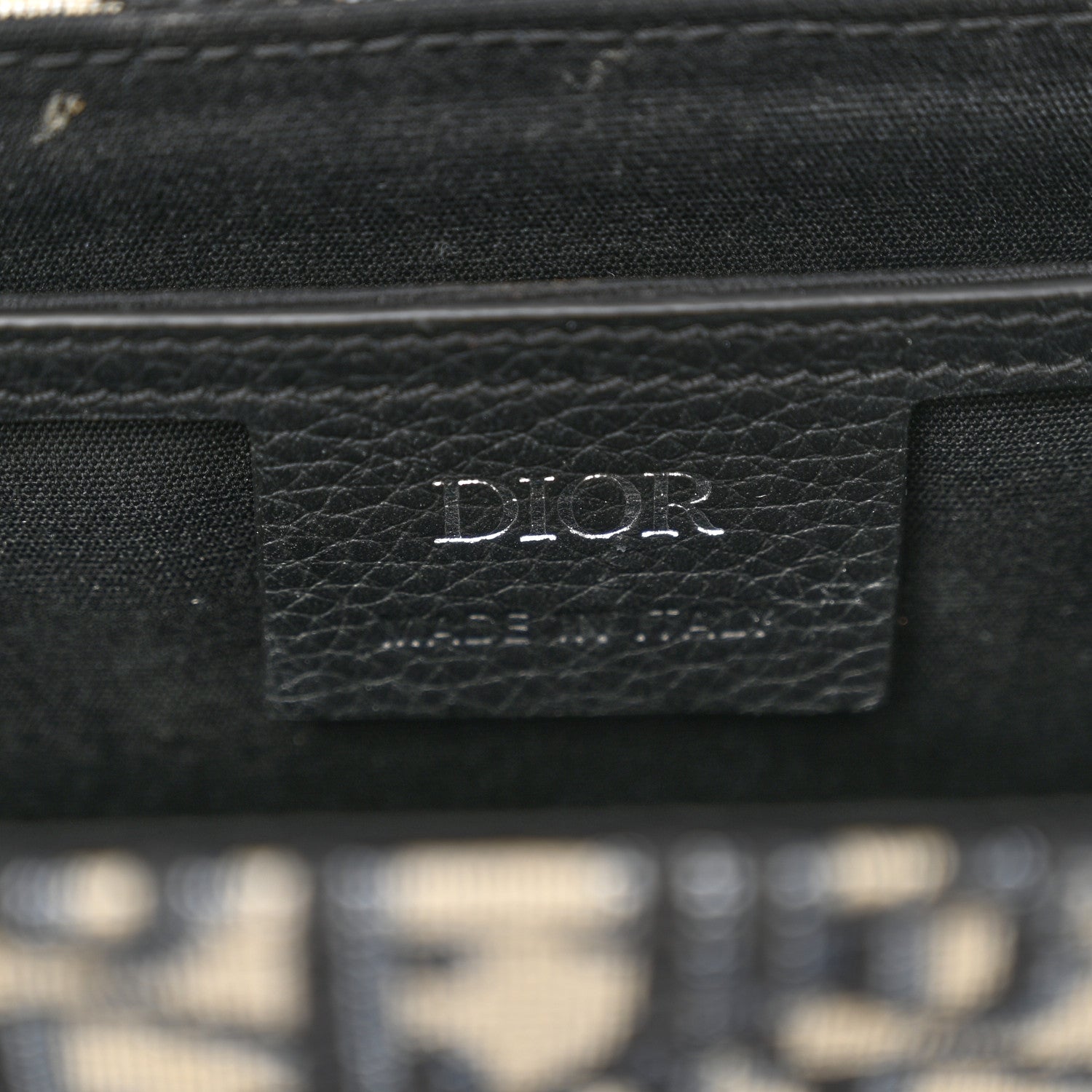 Christian Dior Grained Calfskin Oblique Saddle Messenger Black 6 of 11