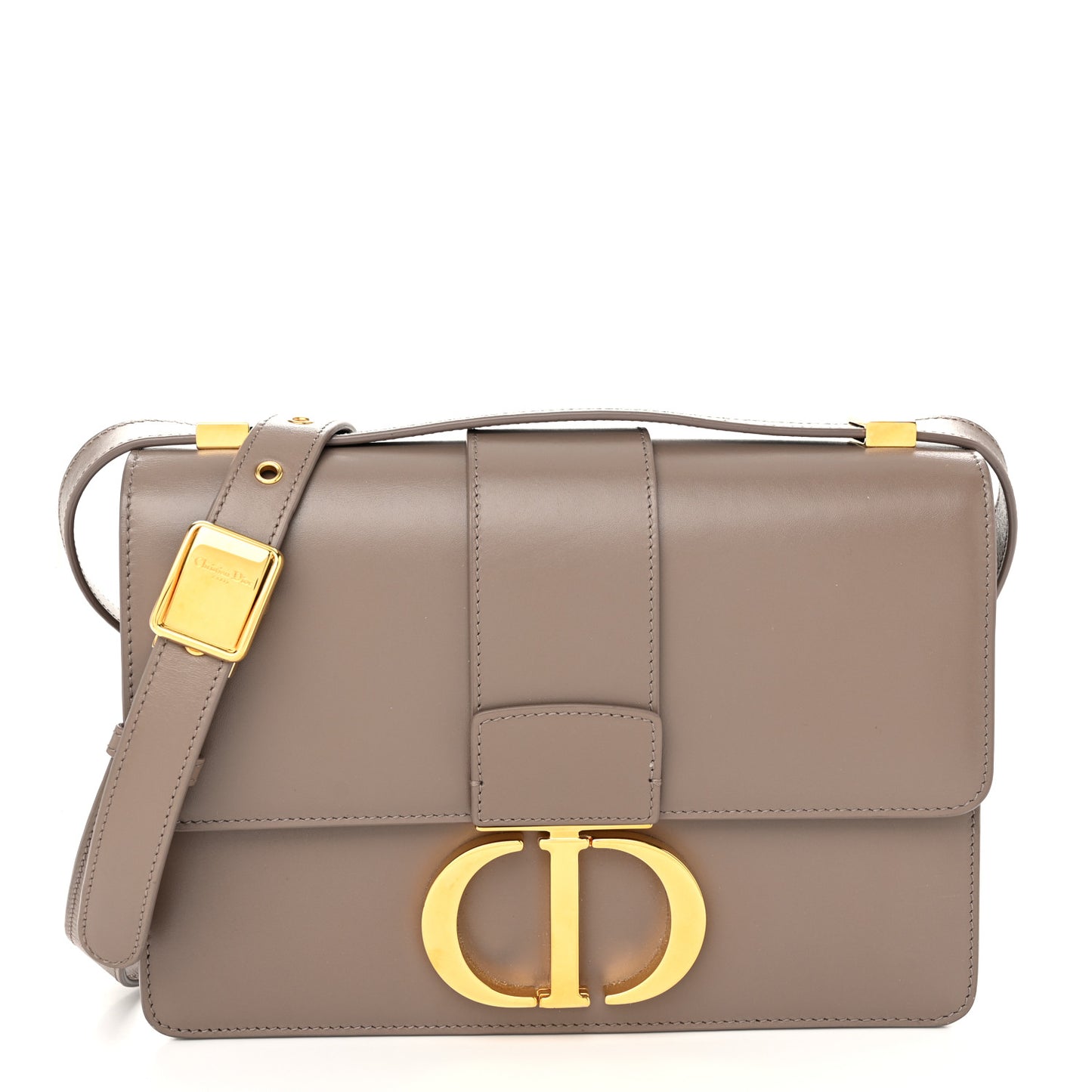 Box Calfskin 30 Montaigne Flap Bag Raw Beige