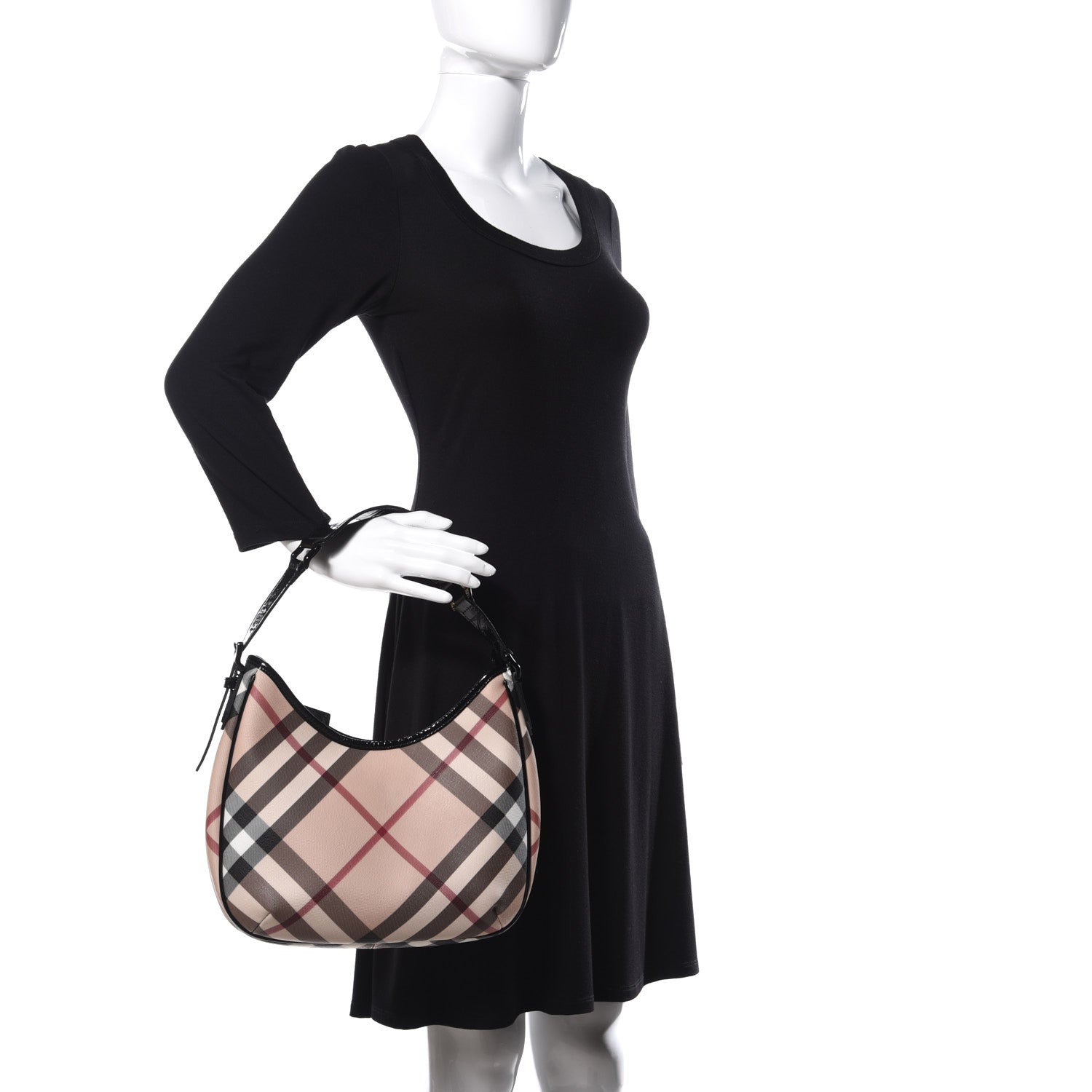 Burberry Nova Check Small Barton Hobo Black 2 of 11