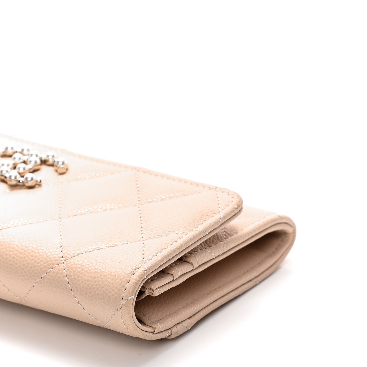 Chanel Caviar Pearl Quilted Coco Candy Wallet Beige 8 of 12