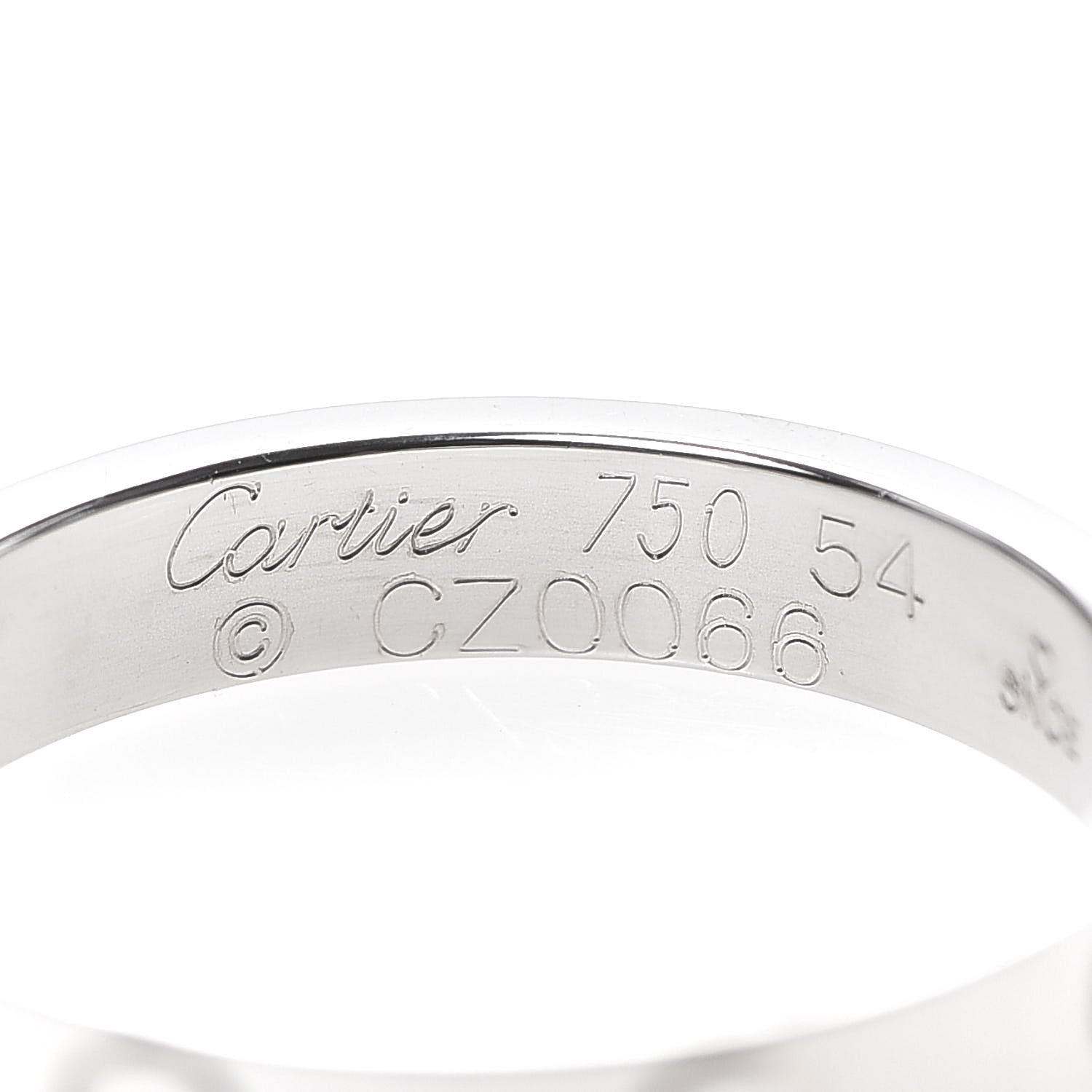 Cartier 18K White Gold 3.5mm LOVE Wedding Band Ring 54 6.75 4 of 6