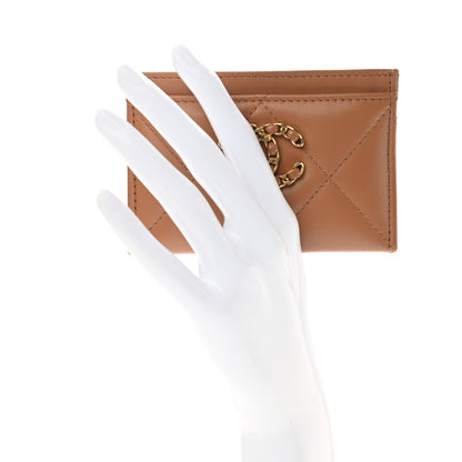 Chanel Lambskin Quilted Chanel 19 Card Holder Brown 2 of 8