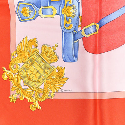 Hermes Silk Harnais De Cour Scarf 90 Orange 4 of 5