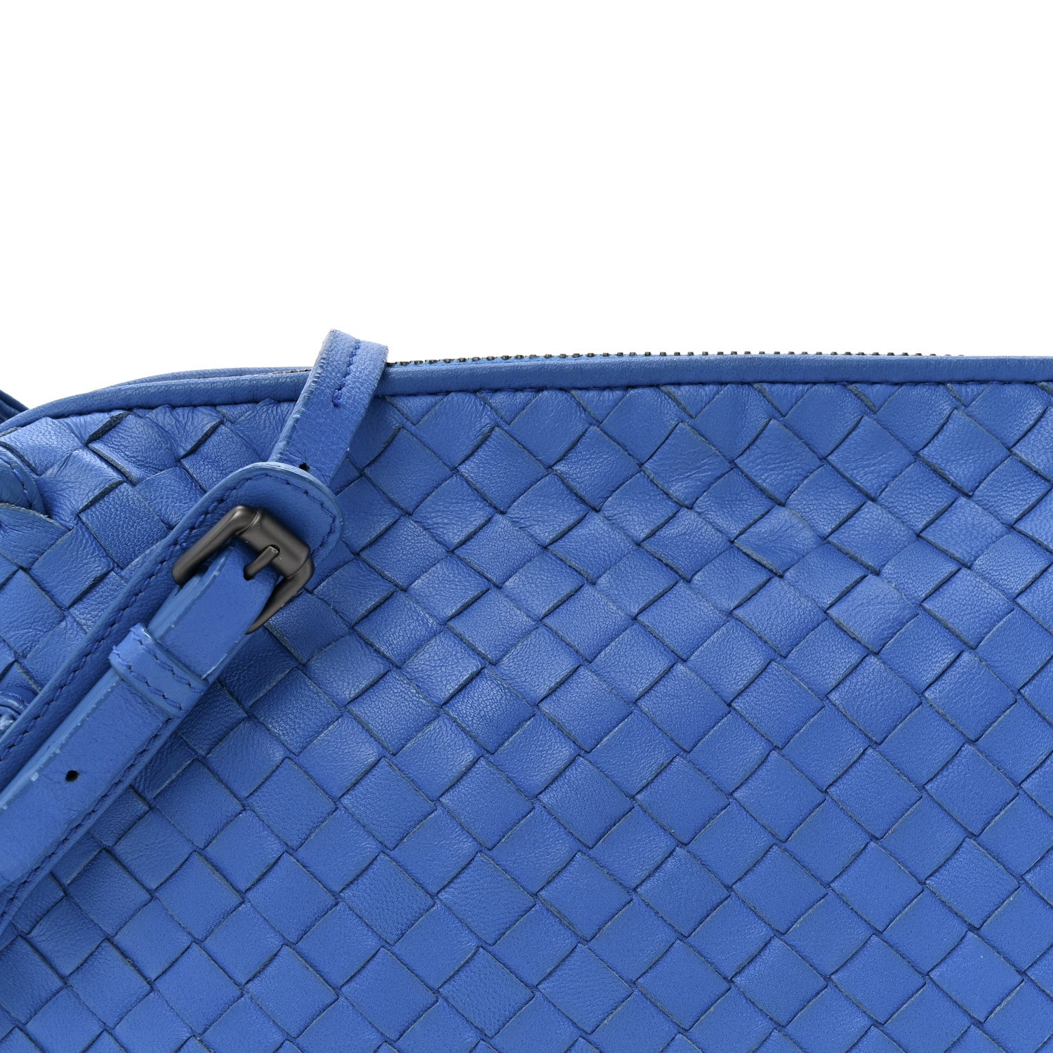 Bottega Veneta Nappa Intrecciato Double Compartment Crossbody Bag Atlantic Blue 8 of 10
