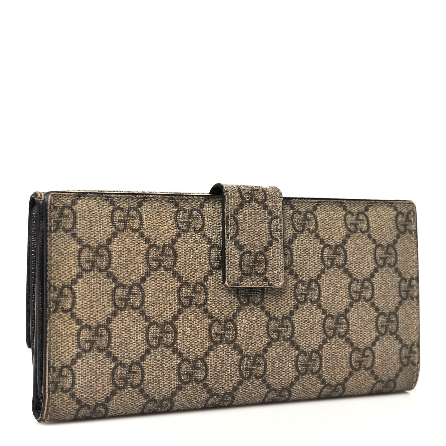 GG Supreme Monogram Continental Flap Wallet Beige