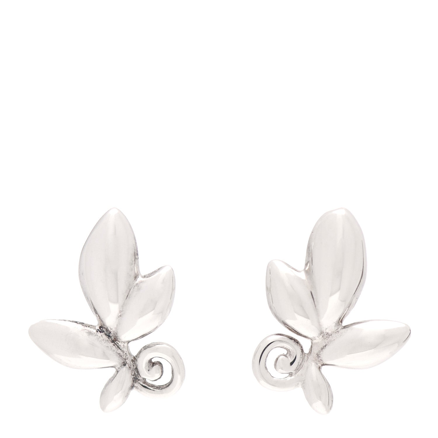 Tiffany Sterling Silver Paloma Picasso Olive Leaf Earrings 1 of 5