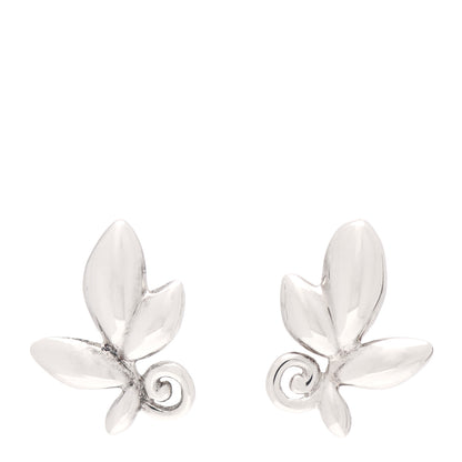 Tiffany Sterling Silver Paloma Picasso Olive Leaf Earrings 1 of 5