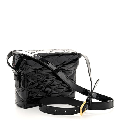 Saint Laurent Patent Matelasse Monogram June Box Bag Black 3 of 9