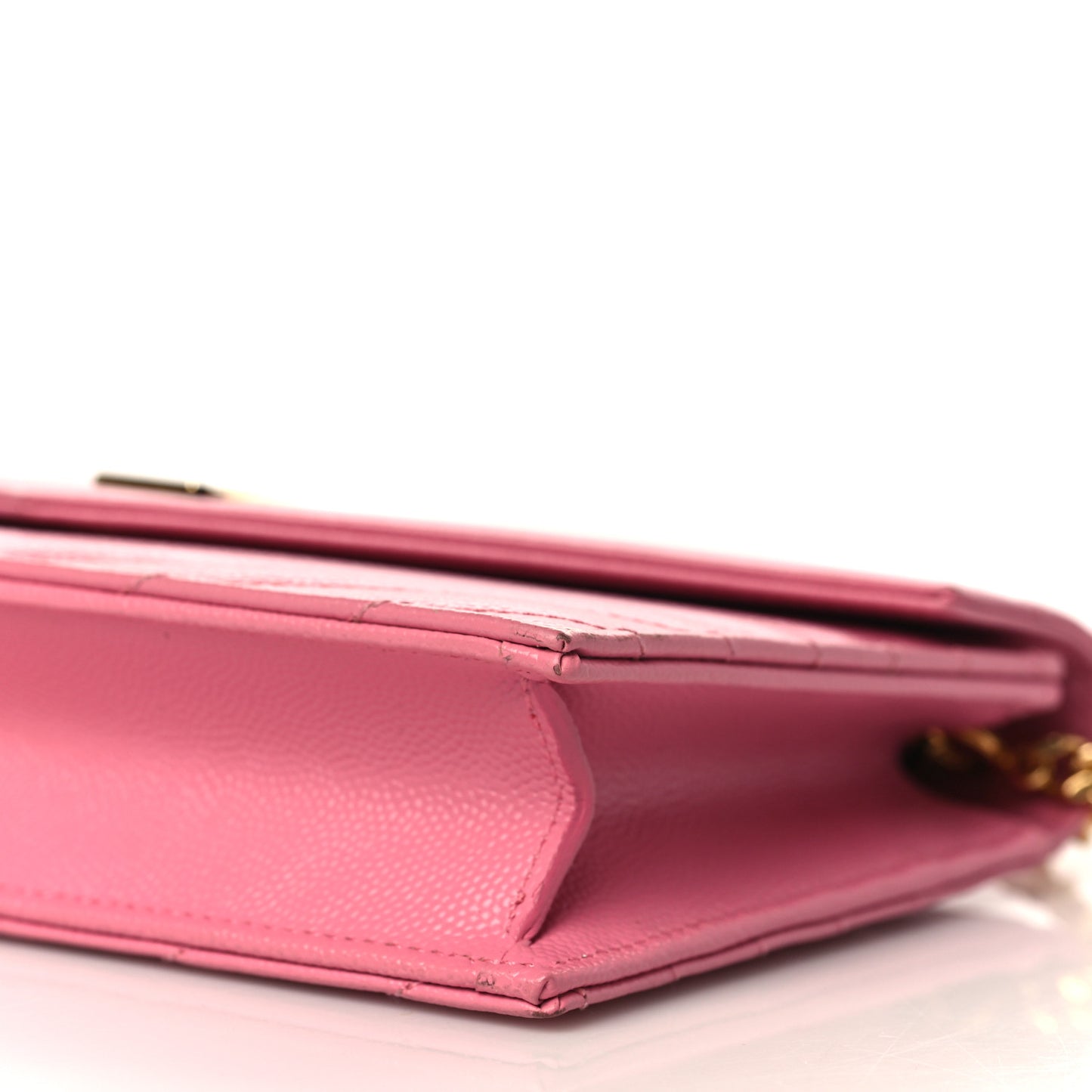 Grain De Poudre Matelasse Chevron Monogram Envelope Chain Wallet Rose Clair