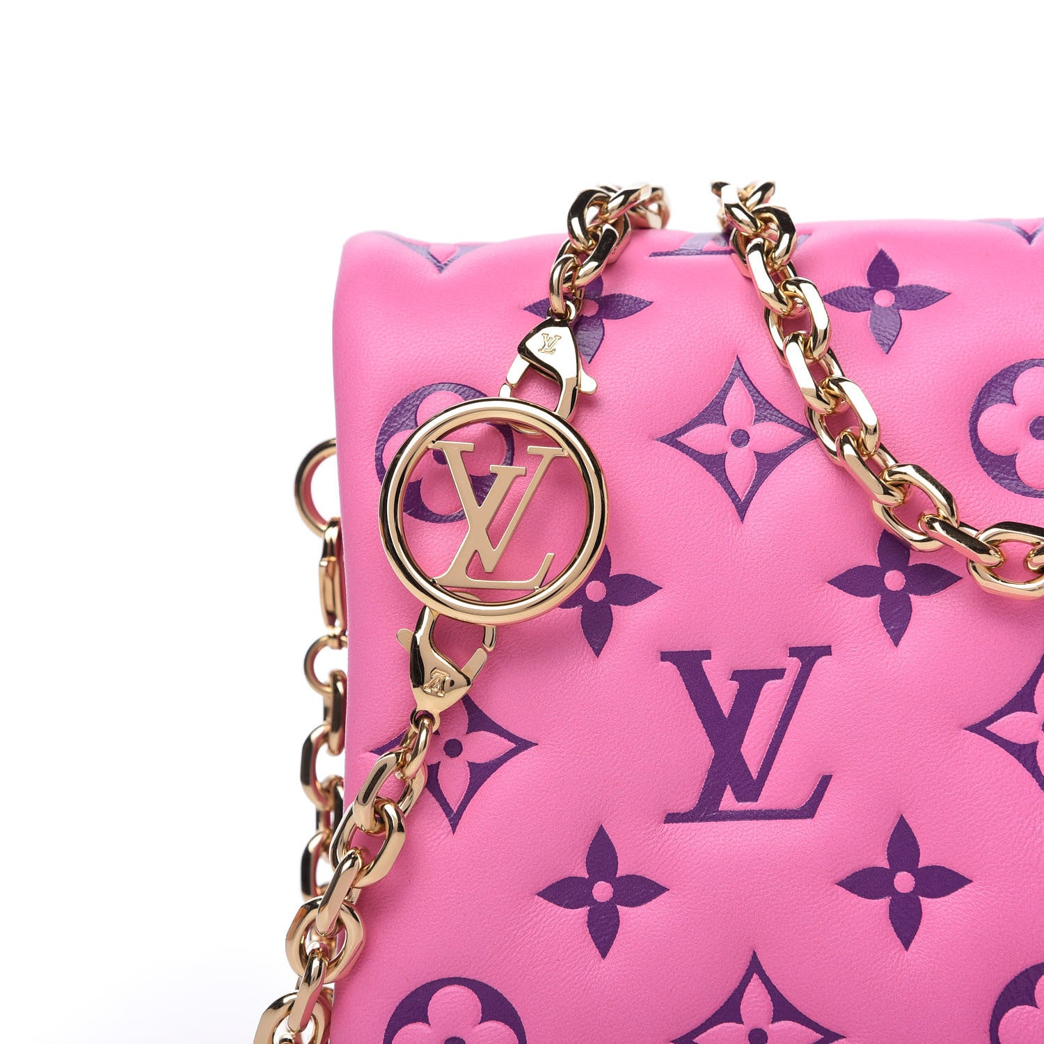Louis Vuitton Lambskin Embossed Monogram Vuittamins Pochette Coussin Rose Violet 9 of 10