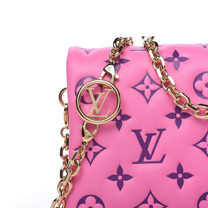 Louis Vuitton Lambskin Embossed Monogram Vuittamins Pochette Coussin Rose Violet 9 of 10