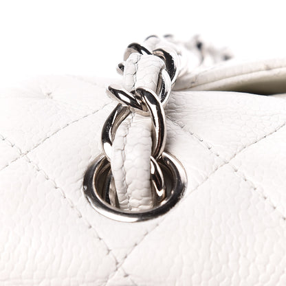 Chanel Caviar Quilted Jumbo Double Flap White 16 of 22