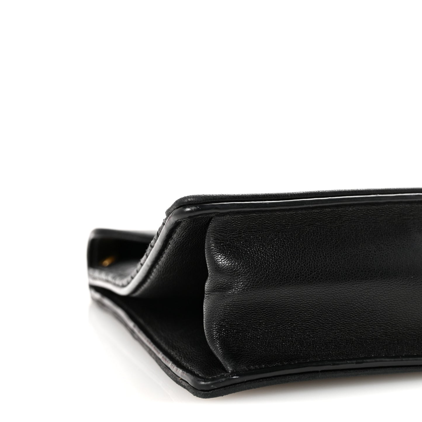 Lambskin Quilted Monogram Gaby Chain Bag Black