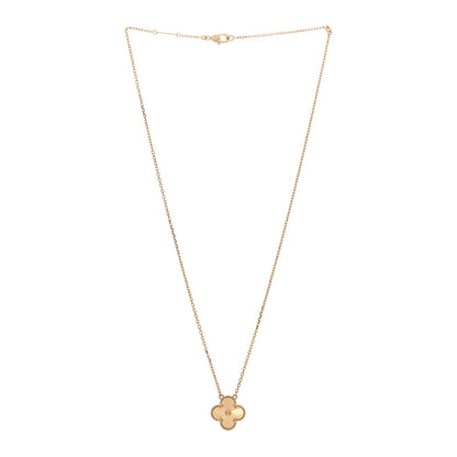 Van Cleef & Arpels 18K Yellow Gold Guilloche Vintage Alhambra Pendant Necklace 2 of 5