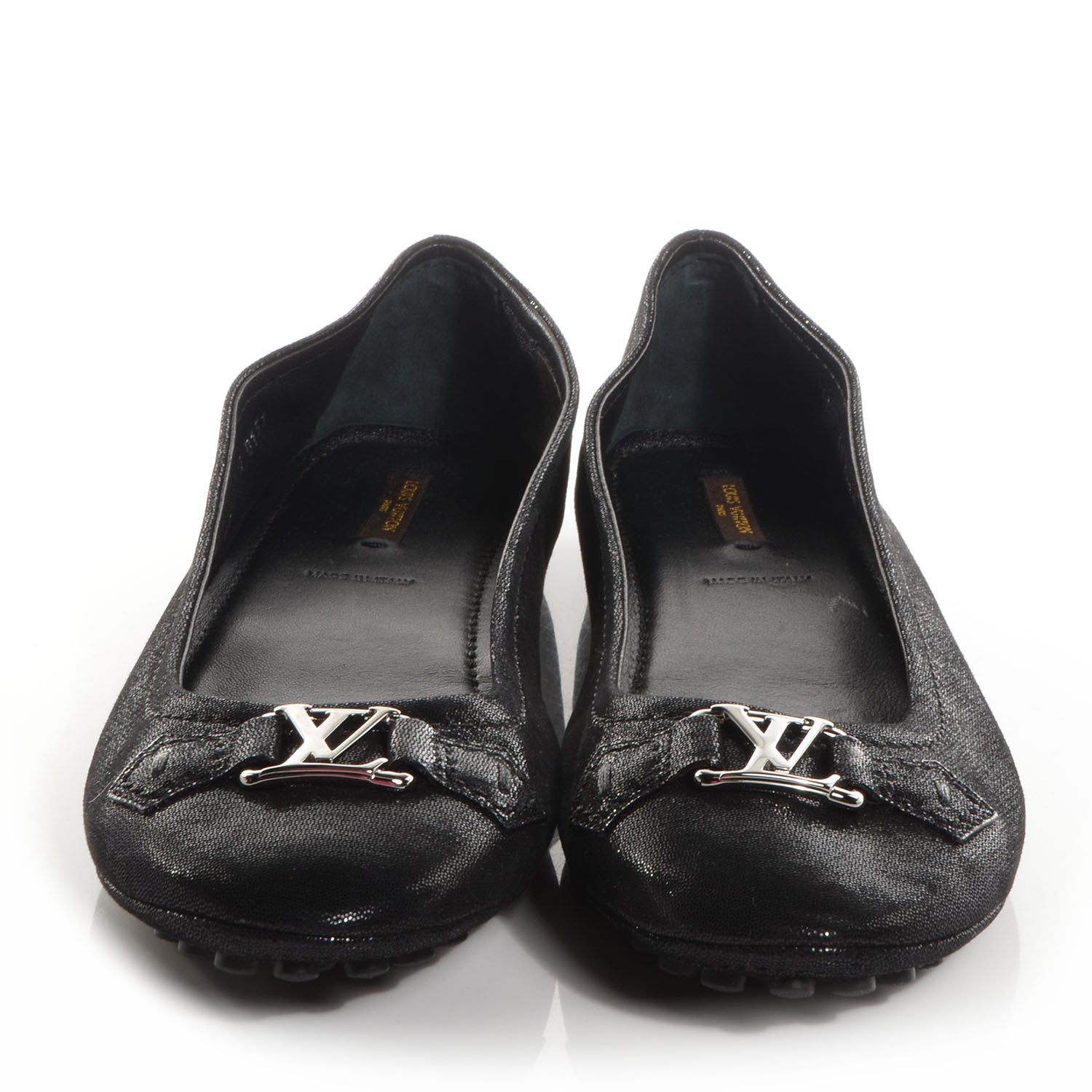 Louis Vuitton Iridescent Suede Oxford Ballerina Flats Black 42 2 of 8