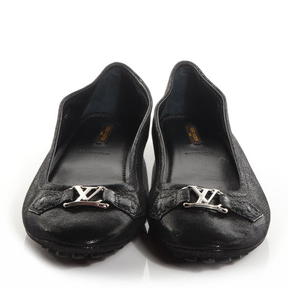 Louis Vuitton Iridescent Suede Oxford Ballerina Flats Black 42 2 of 8
