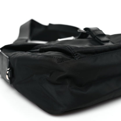 Prada Re-Nylon Vela Saffiano Pocket Single Buckle Messenger Shoulder Bag Black 8 of 9