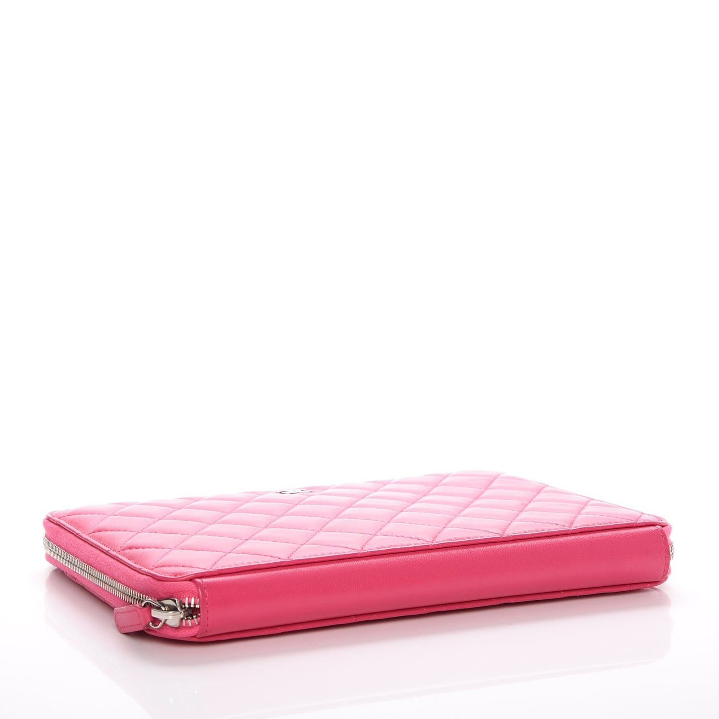 Lambskin Quilted Travel Case Pink